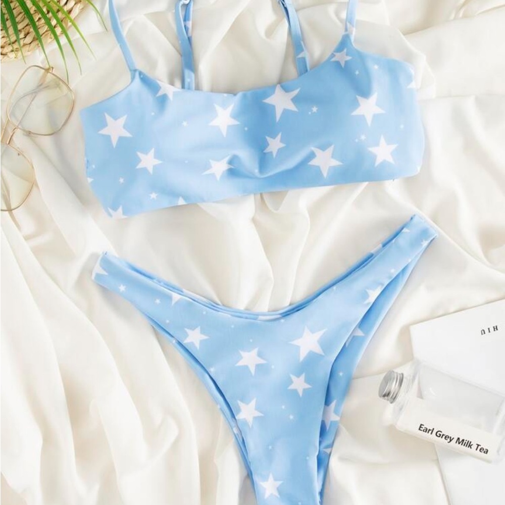 Blue and white stars bikini set SHEIN